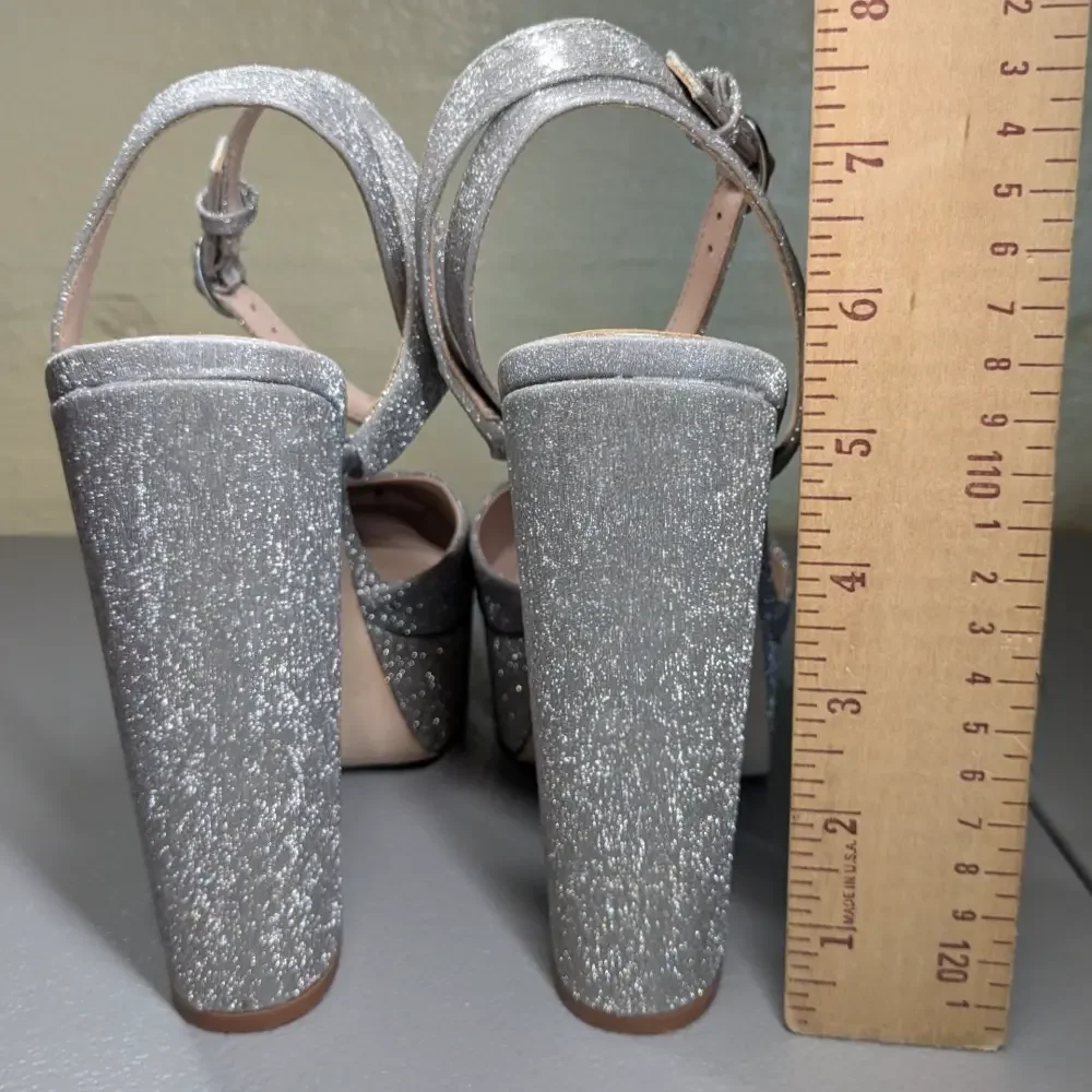 Antonio Melani X Born On‎ Fifth Metallic Glitter Prom Platform Heels Women's 10
